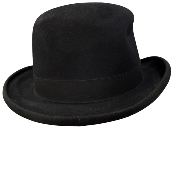 Knudsen Hat Company Black  Fedora 100% Beaver Fur Blend Size 7 5/8 handmade 10X - Picture 2 of 9